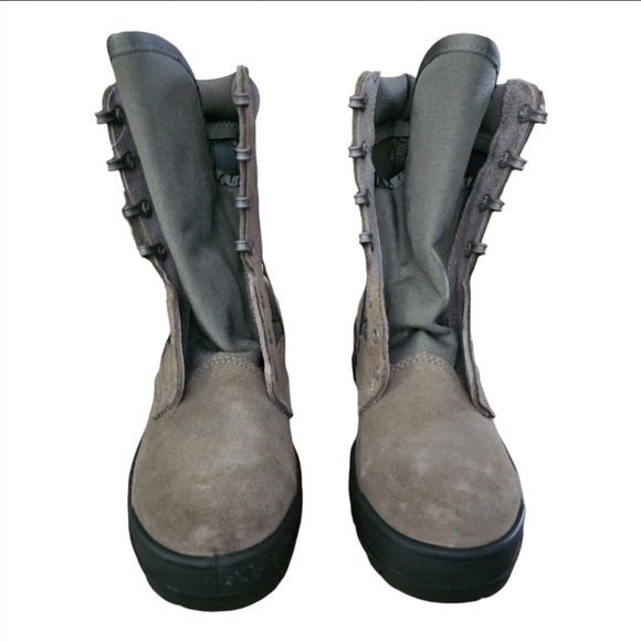 Military Combat Boots Green Waterproof High Top Hot Weather sz 5 New main image 8